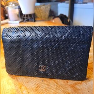 CHANEL Lambskin Perforated Wallet